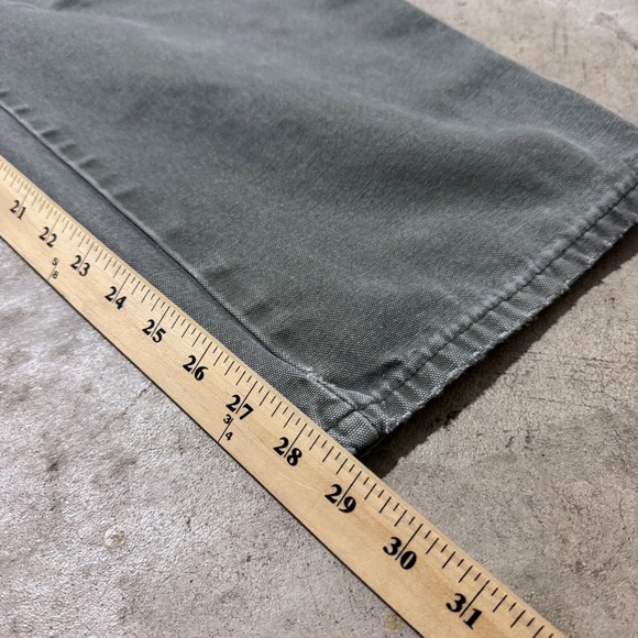 Vintage 90s Dickies Relaxed Fit Carpenter Pants 40x30 Denim Distressed Olive - Picture 8 of 8